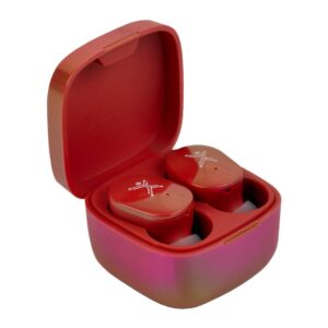 AUDIFONOS PERFECT CHOICE TWS BRILLANTES PEARL-ROJO