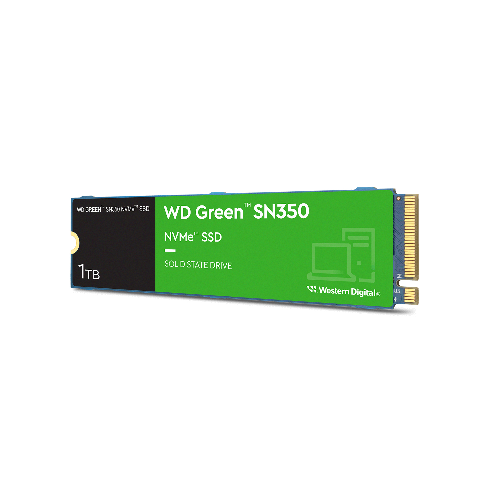 Unidad De Estado Solido SSD Interno Western Digital Green SN350 1TB M.2 2280 PCIe 3.0 NVMe Lect 2400/1850 MBs para PC y Lap