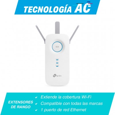 TP-Link Extensor de Cobertura WiFi AC1750 RE450, Inalámbrico, 450 Mbit/s en 2.4GHz, 1300 Mbit/s en 5GHz
