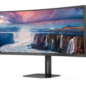 Monitor Curvo AOC CU34V5CW/BK LED 34", 3440x1440 Ultra Wide Quad HD, FreeSync, 100Hz, HDMI/DisplayPort, Bocinas Integradas, Negro