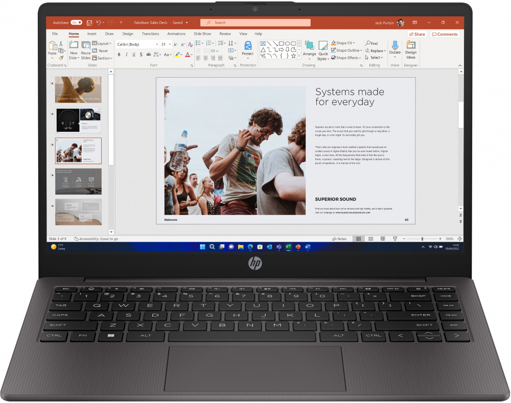 Laptop HP 245 G10, 14" 1366x768 HD, AMD Ryzen 3 7320U, 8GB, 256GB SSD, Windows 11 Home, Español